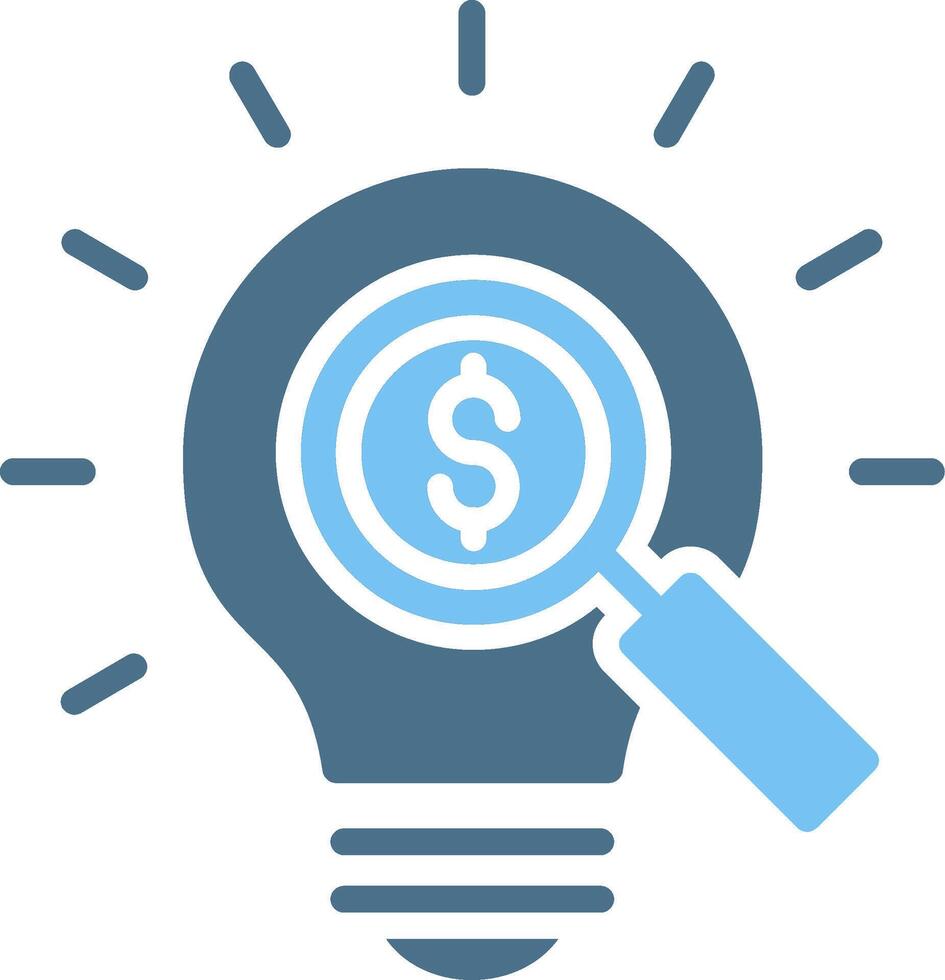 Investment insights Glyph Two Color Icon Design vector