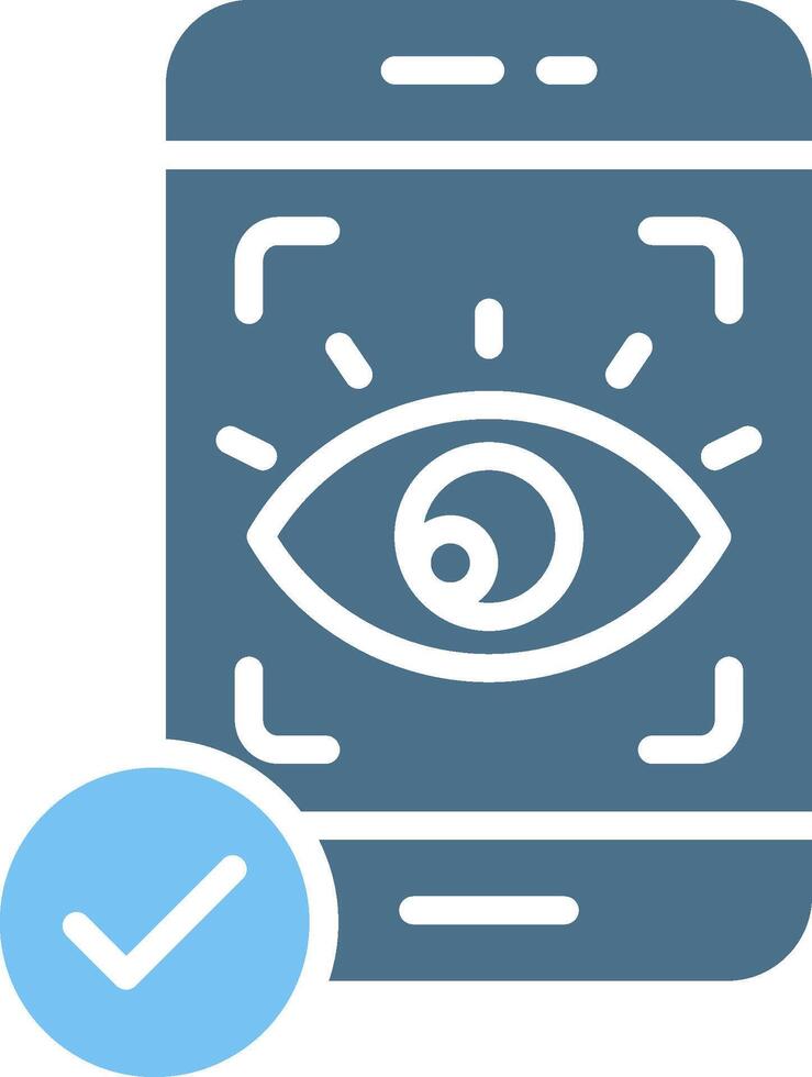 Eye Recognition Glyph Two Color Icon Design vector