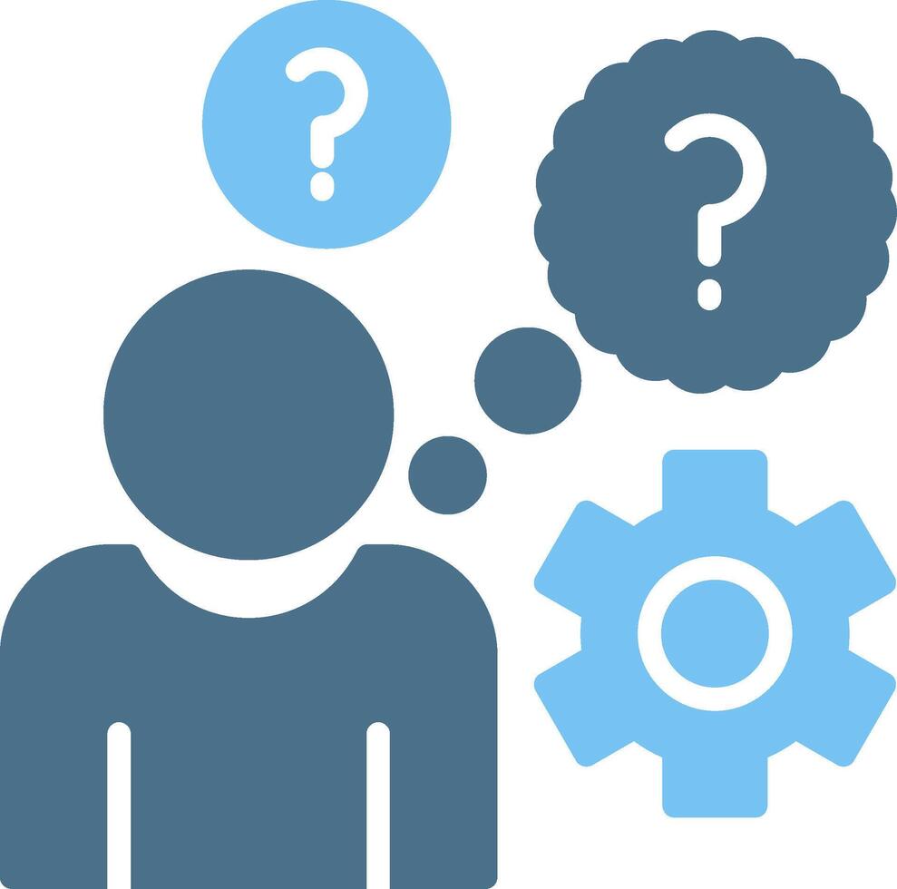 Think Glyph Two Color Icon Design vector