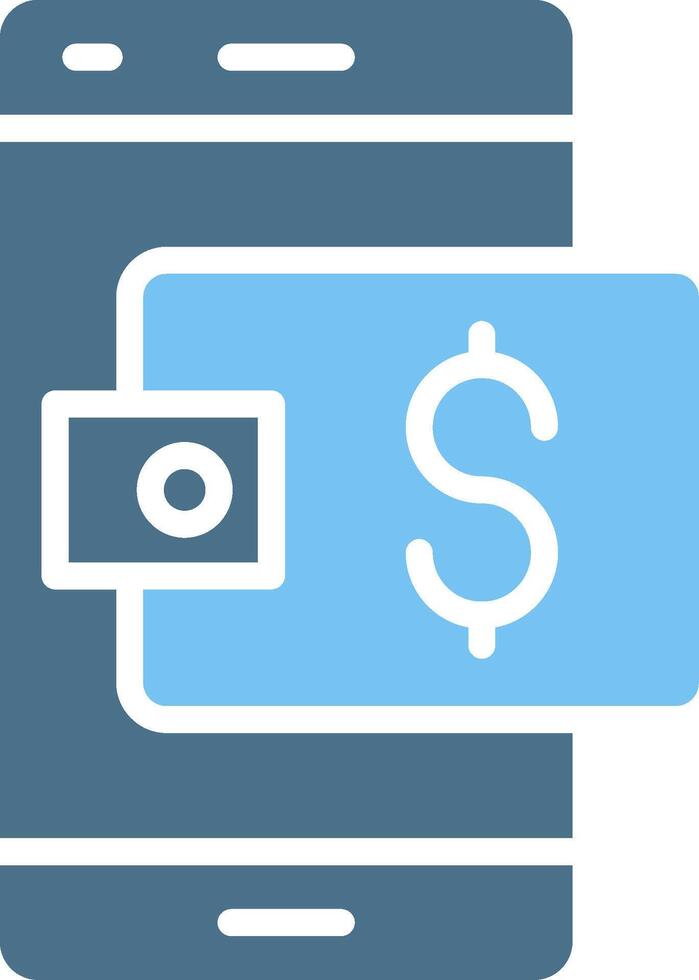 Digital wallet Glyph Two Color Icon Design vector
