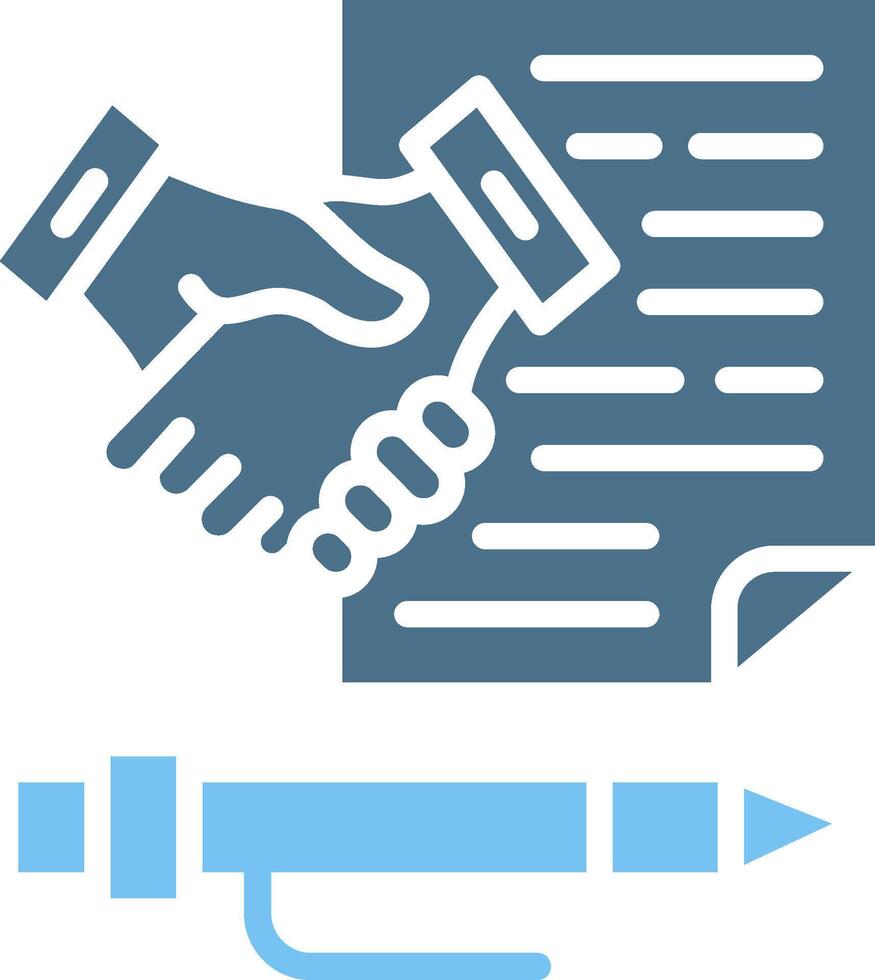 Contract agreement Glyph Two Color Icon Design vector