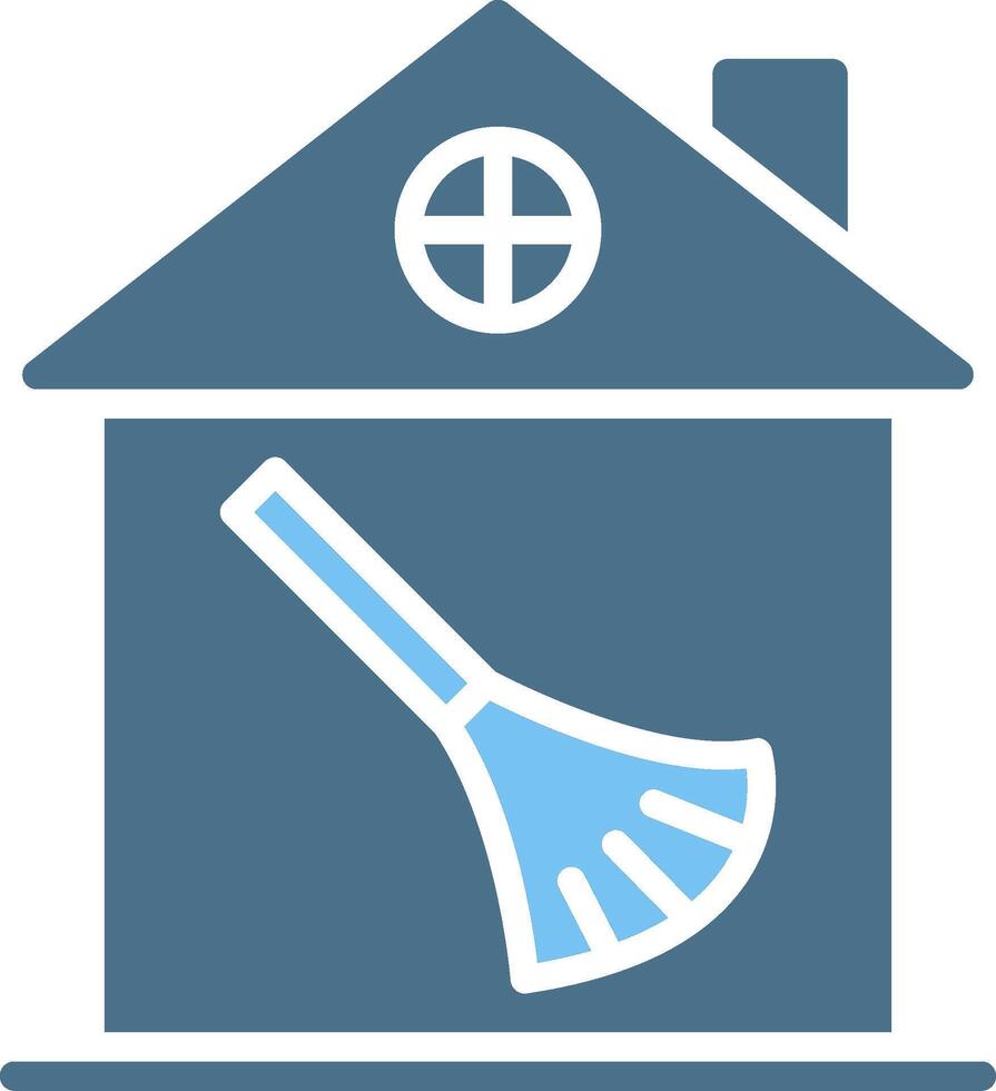 House Cleaning Glyph Two Color Icon Design vector