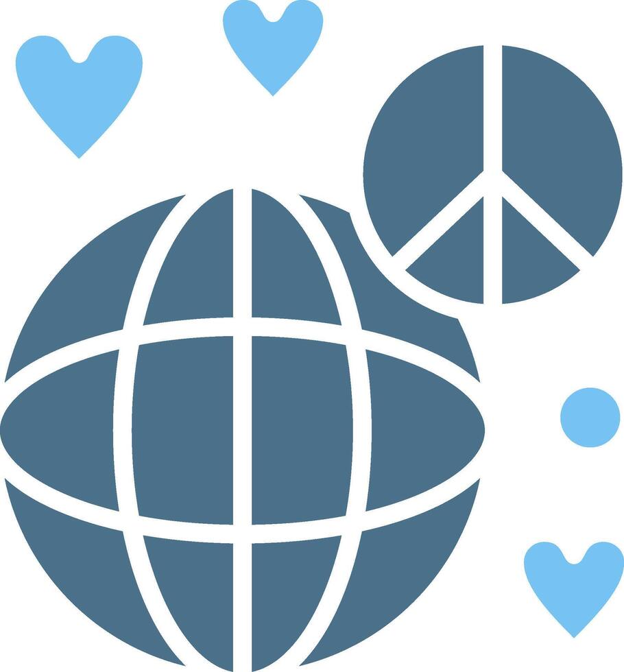 World peace Glyph Two Color Icon Design vector
