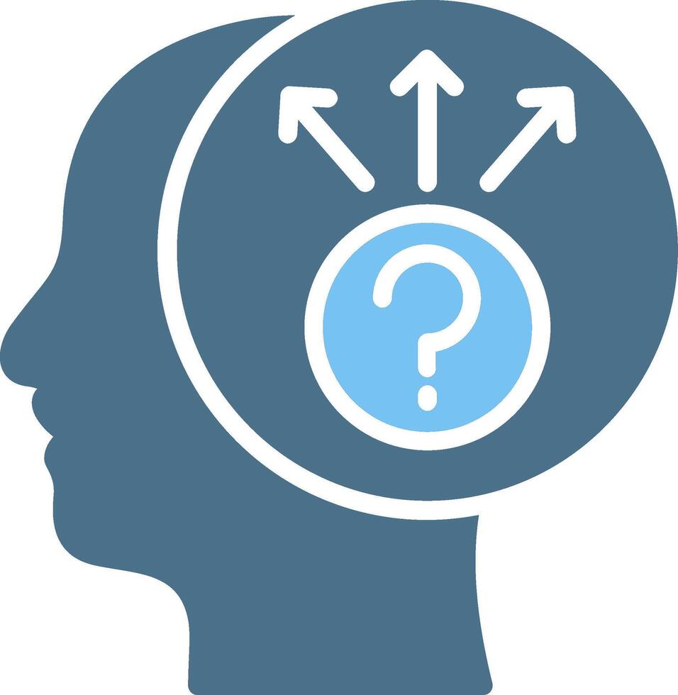 Uncertainty Glyph Two Color Icon Design vector