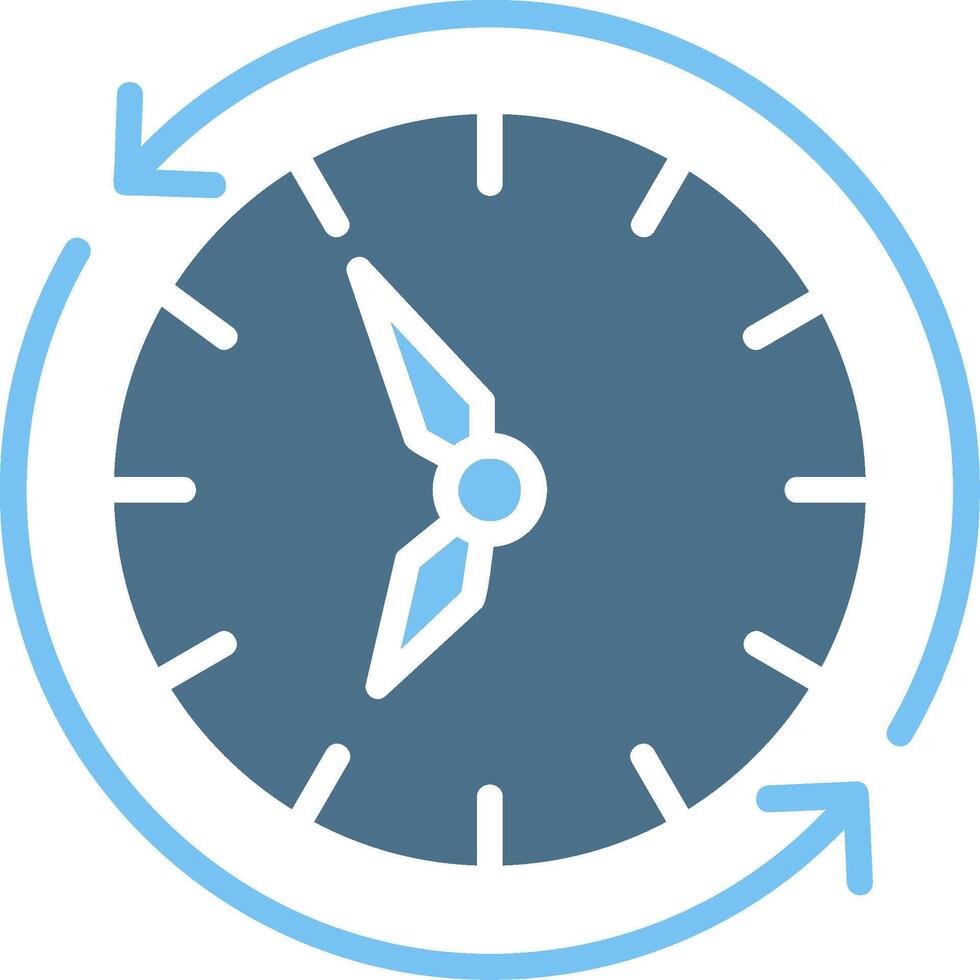 Refresh time Glyph Two Color Icon Design vector