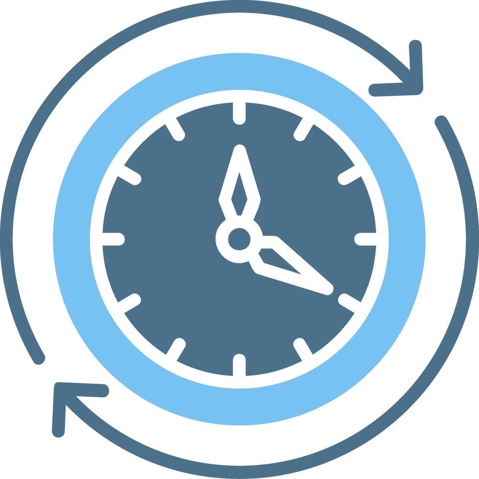 Overtime Glyph Two Color Icon Design vector