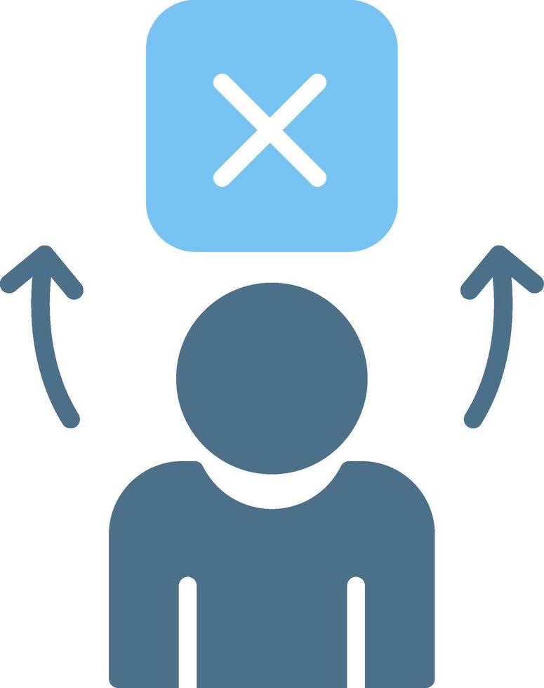 Wrong Glyph Two Color Icon Design vector