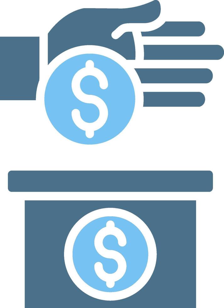 Donation Glyph Two Color Icon Design vector