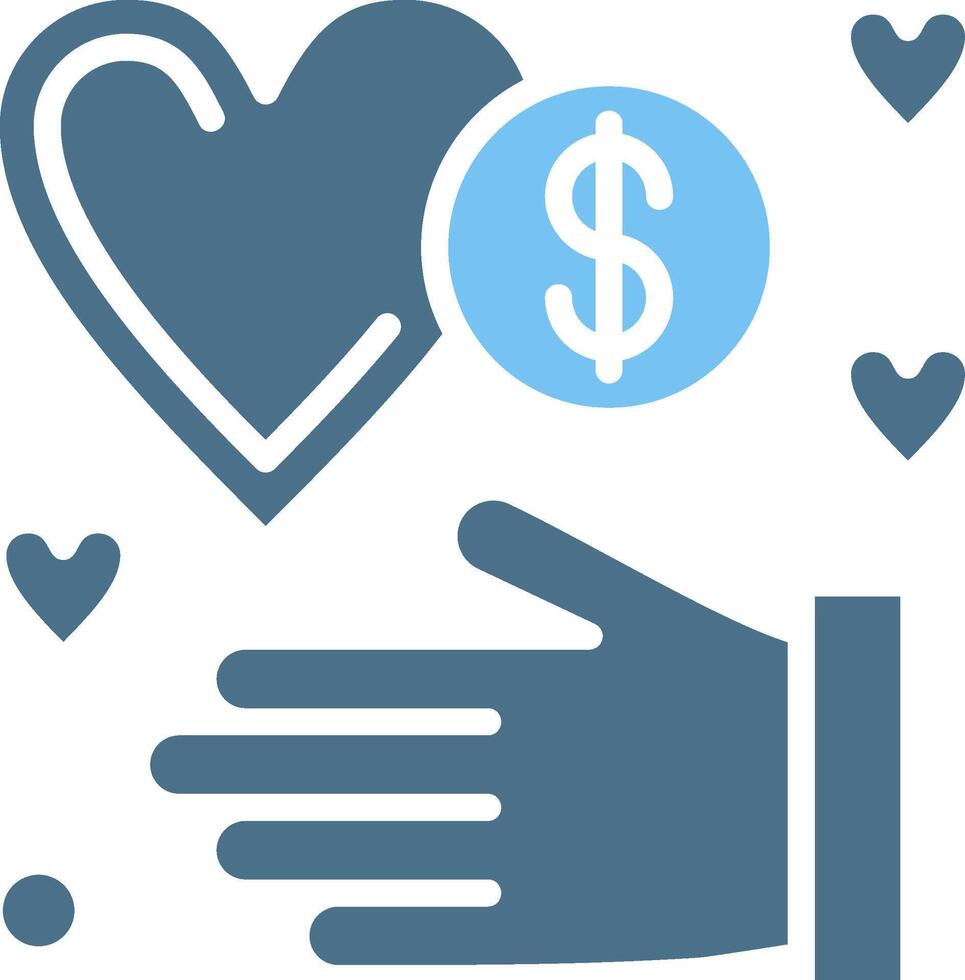 Donation Glyph Two Color Icon Design vector