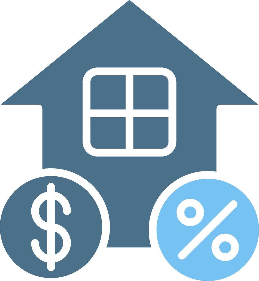 House Glyph Two Color Icon Design vector