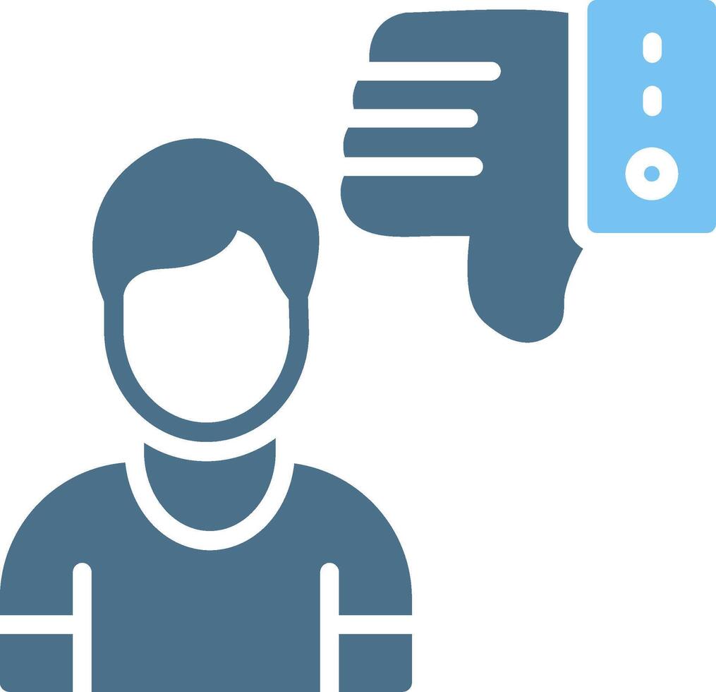 Reputation Loss Glyph Two Color Icon Design vector