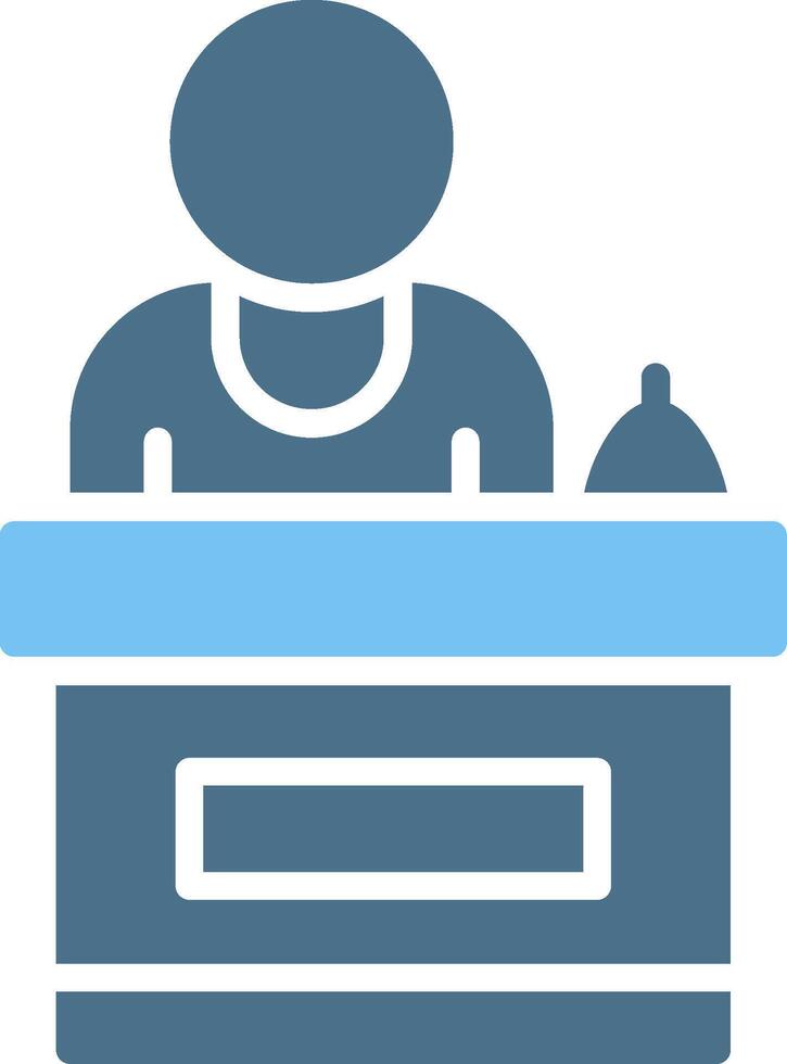 Receptionist Glyph Two Color Icon Design vector