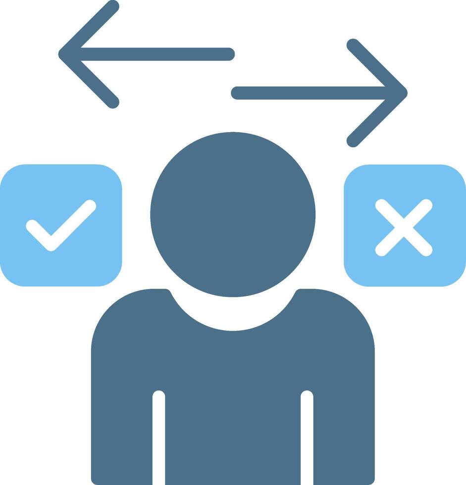Directional Glyph Two Color Icon Design vector