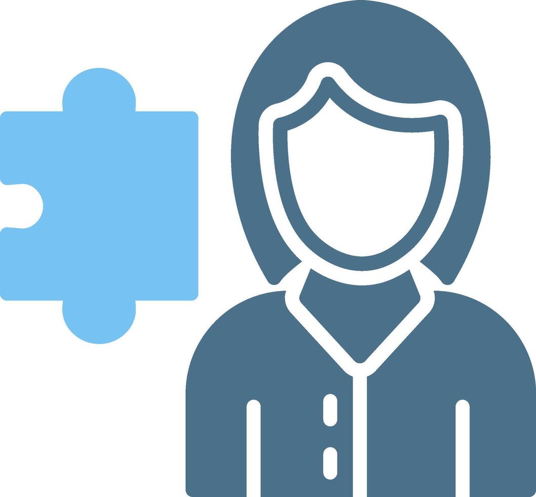Puzzle Glyph Two Color Icon Design vector