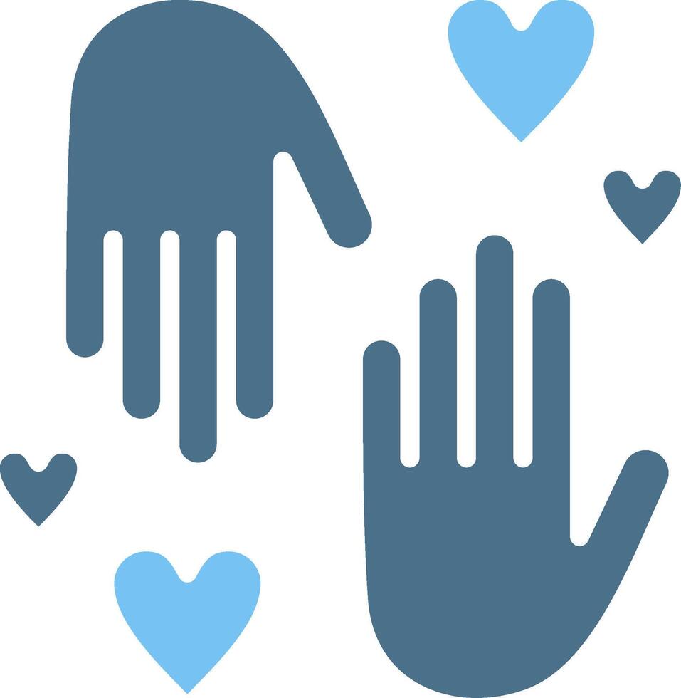Helping hand Glyph Two Color Icon Design vector