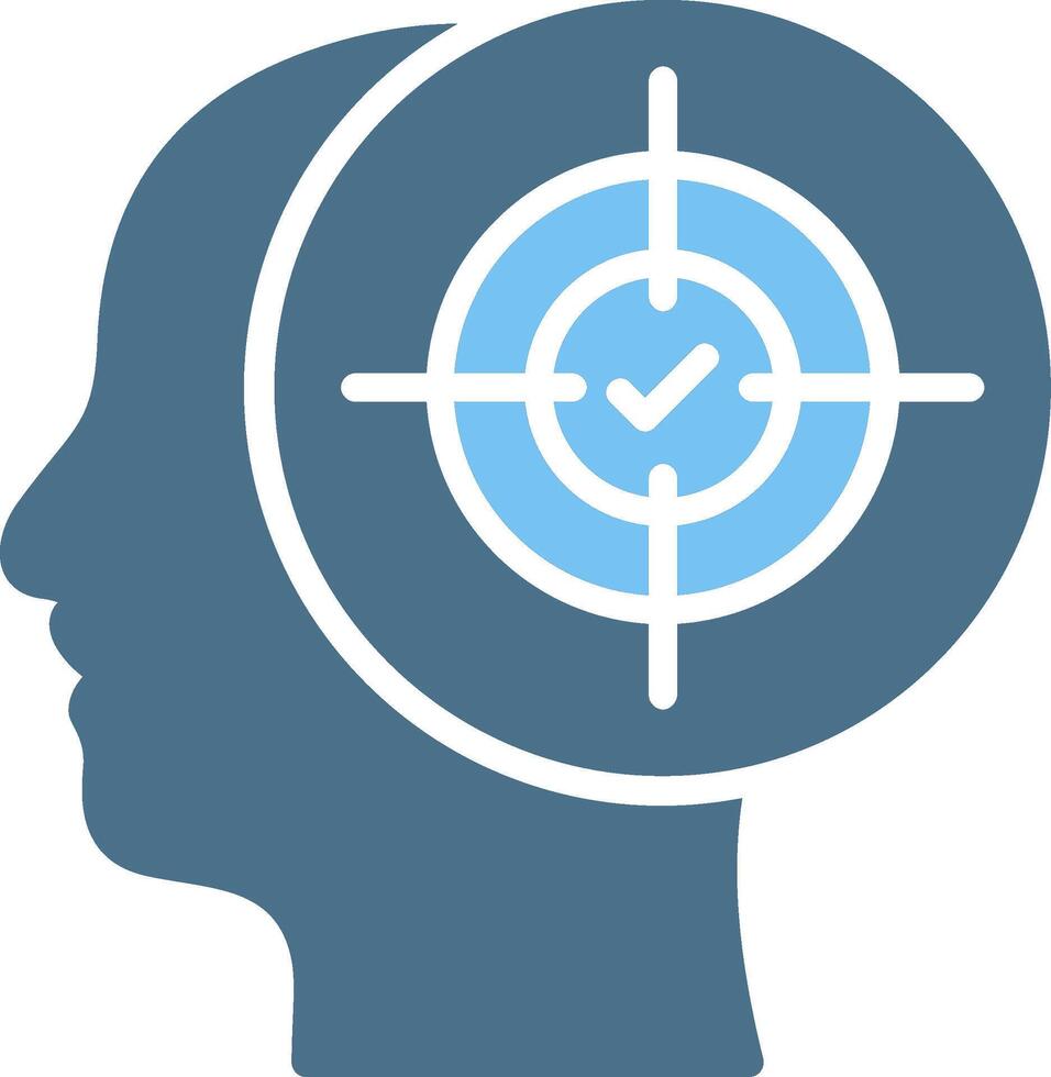 Concentration Glyph Two Color Icon Design vector