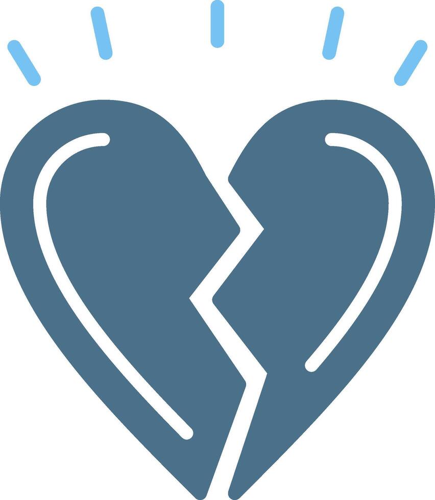 Wounded heart Glyph Two Color Icon Design vector