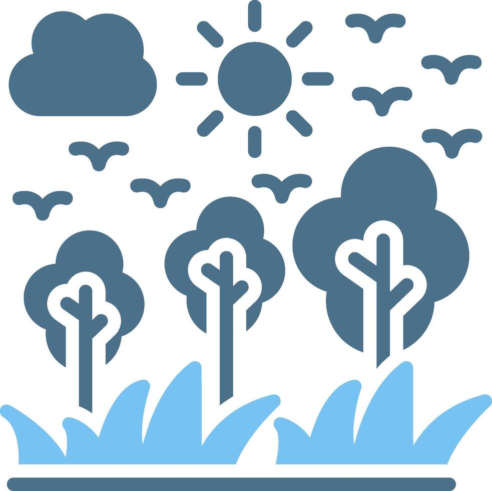 Jungle Glyph Two Color Icon Design vector