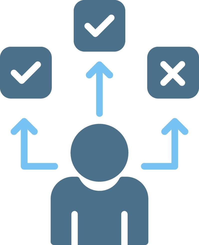 Decision choice Glyph Two Color Icon Design vector