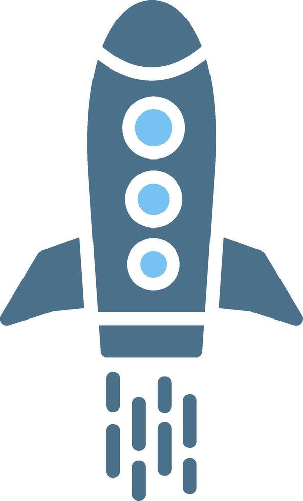 Rocket Glyph Two Color Icon Design vector
