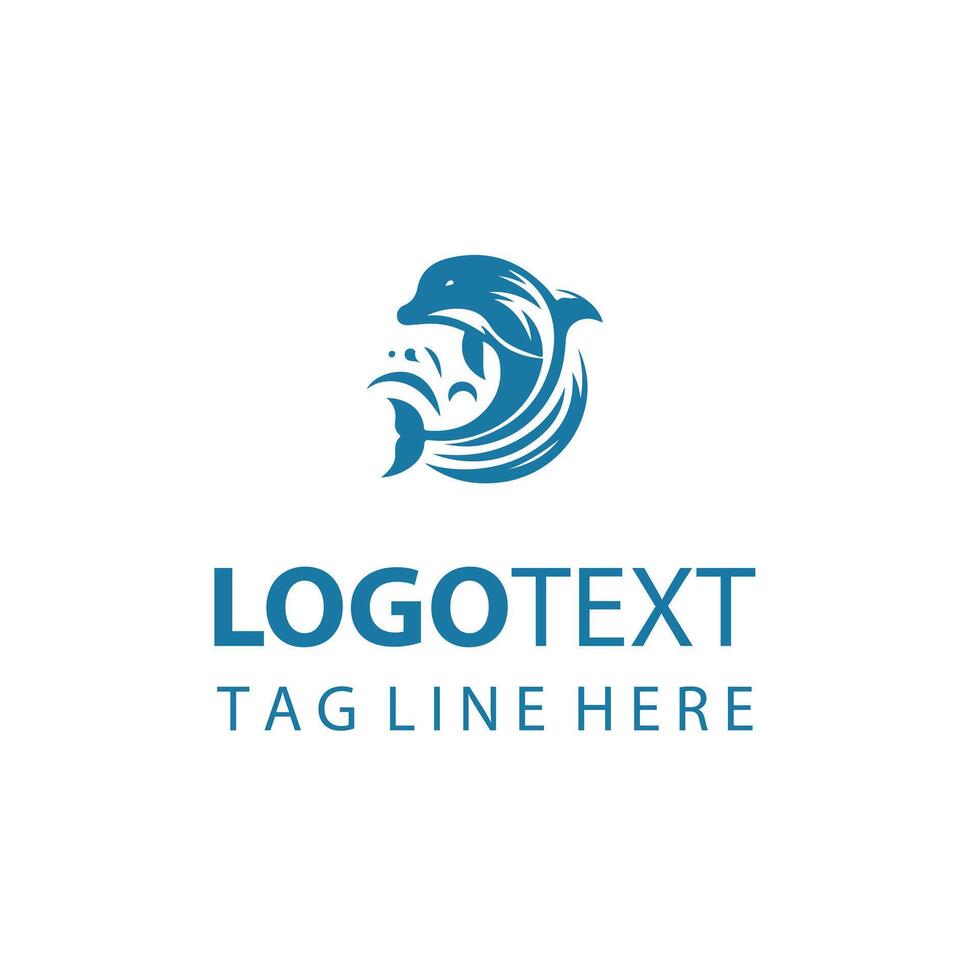 Wave Trail Dolphin logo vector