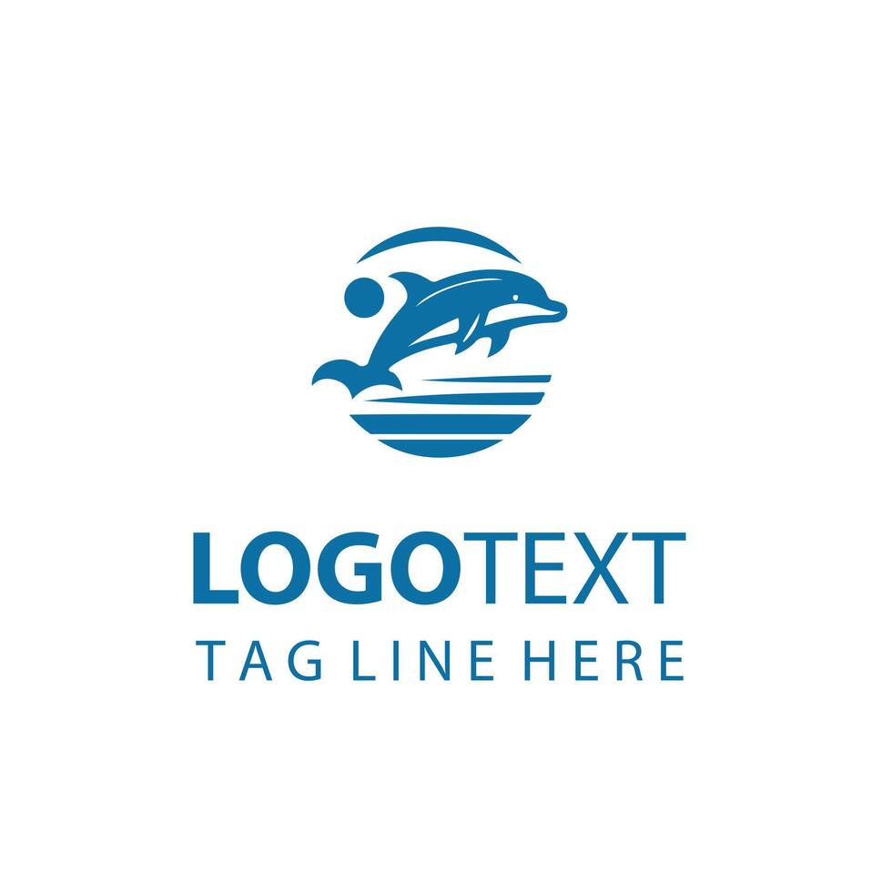 Wave Drift dolphin logo vector