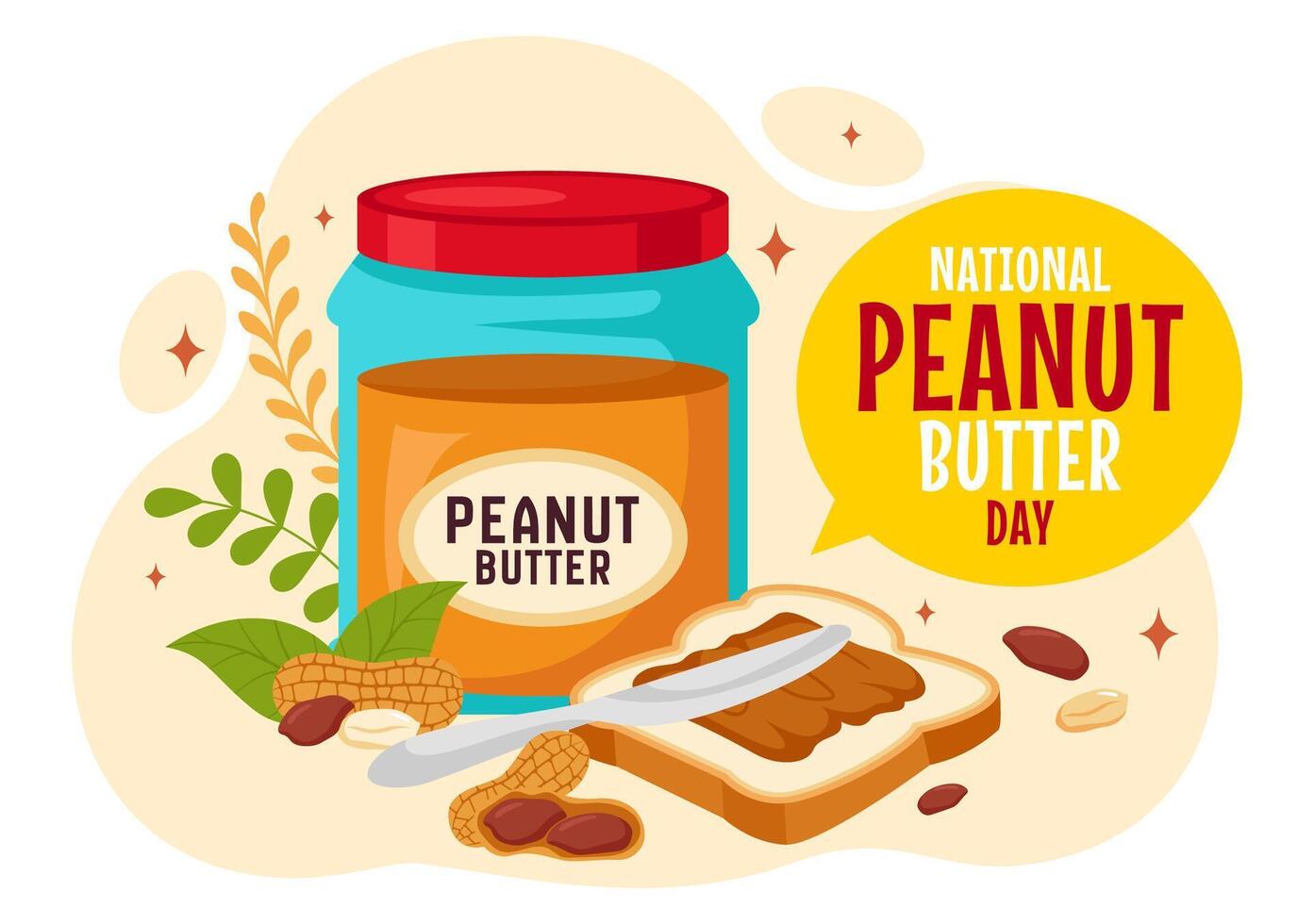 Celebrate Peanut Butter Day with a Jar and Peanuts Design vector