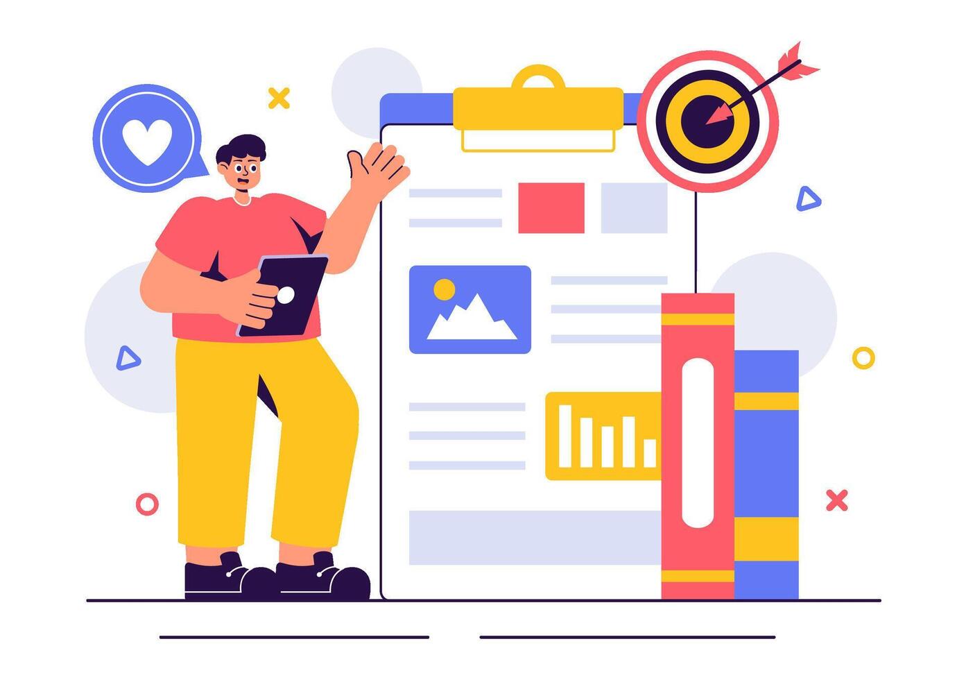 Blog Content Creation and Digital Marketing Illustration for Online Platforms vector