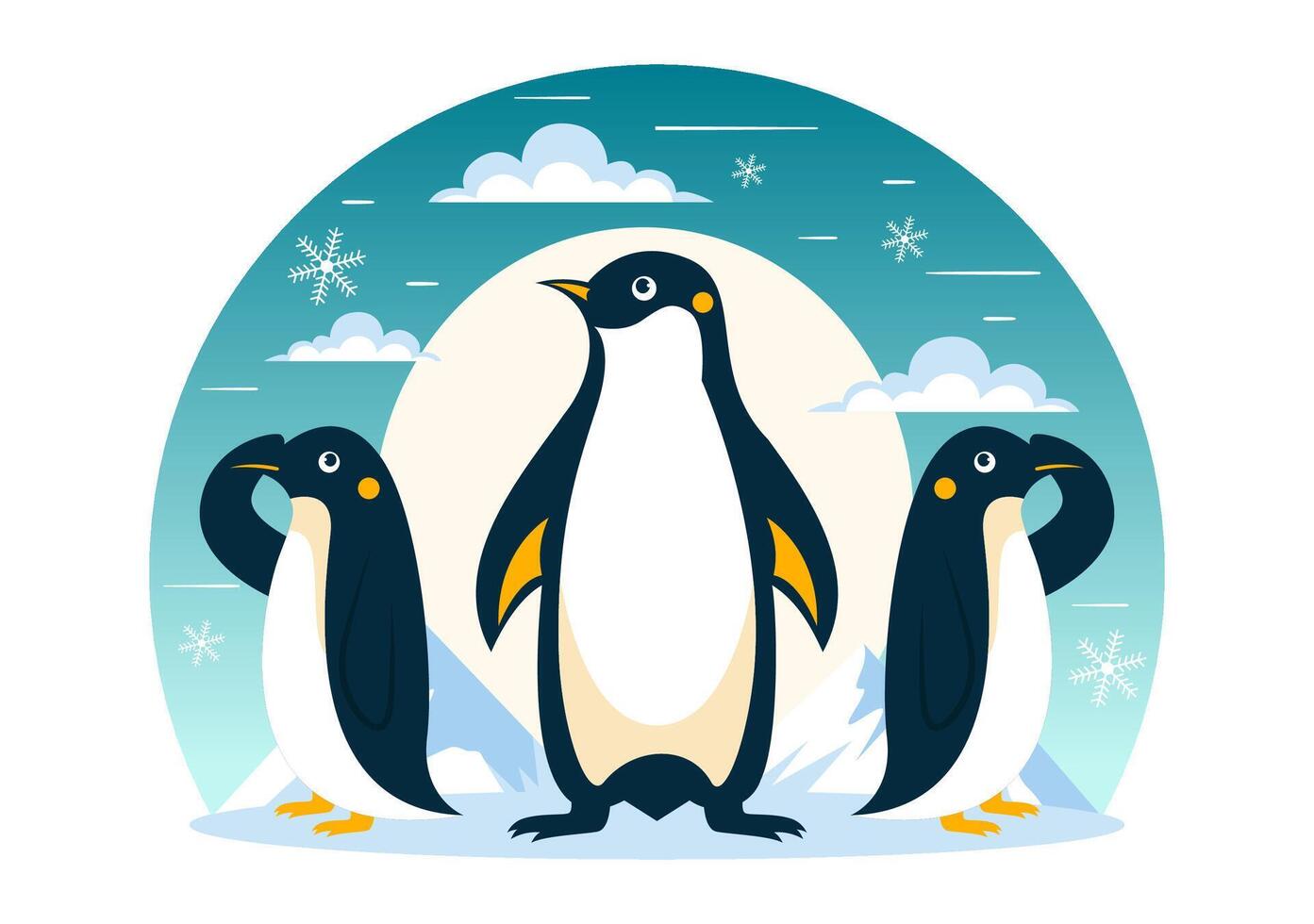 January 20 Penguin Awareness Illustration with Arctic Animals and Icebergs in a Flat Design vector