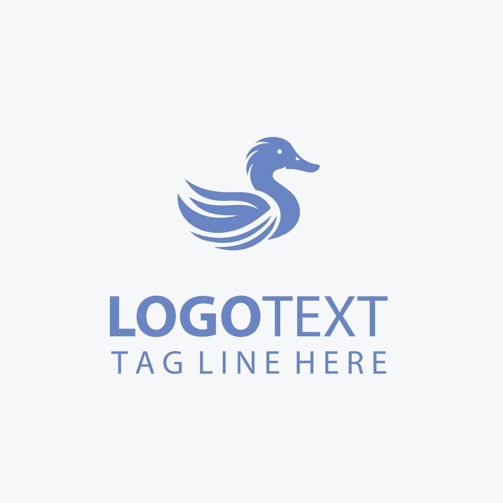 Feather Pop duck logo vector