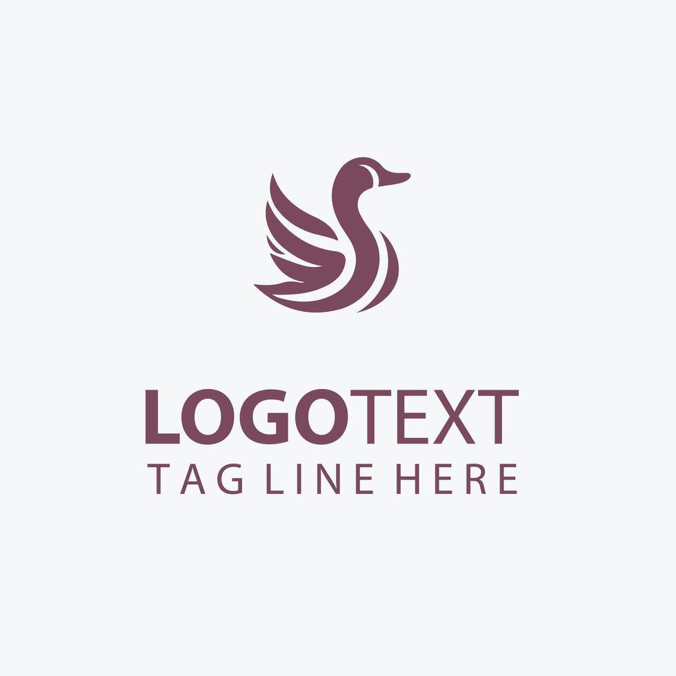 The Feather Field duck logo vector