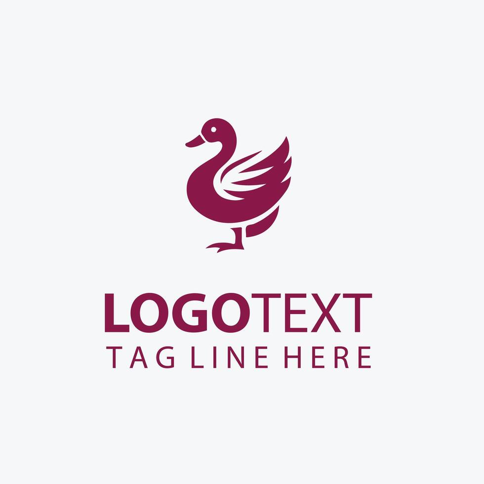Feather Rise duck logo vector