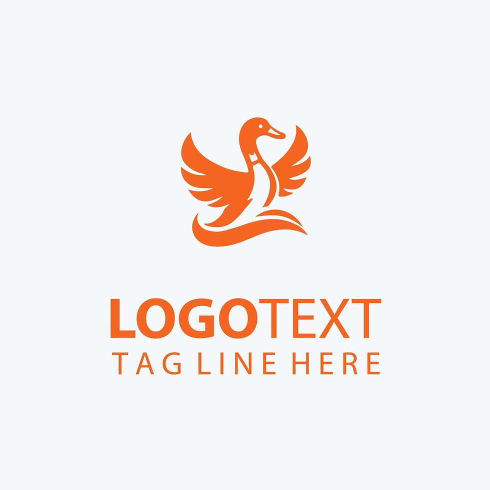 Feather Vibes duck logo vector