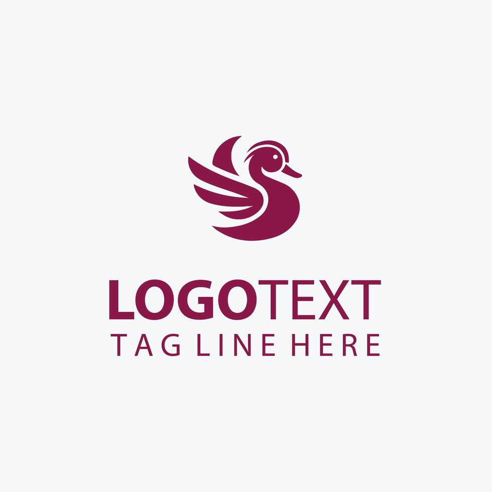 Feather Fluff duck logo vector