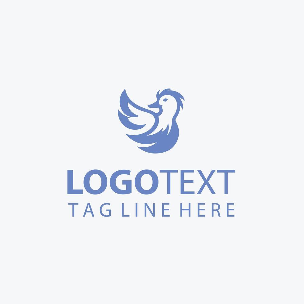 Feather Fluff duck logo vector