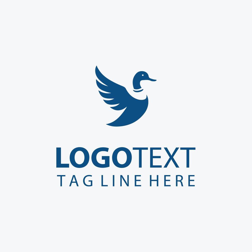 Feather Nest duck logo vector