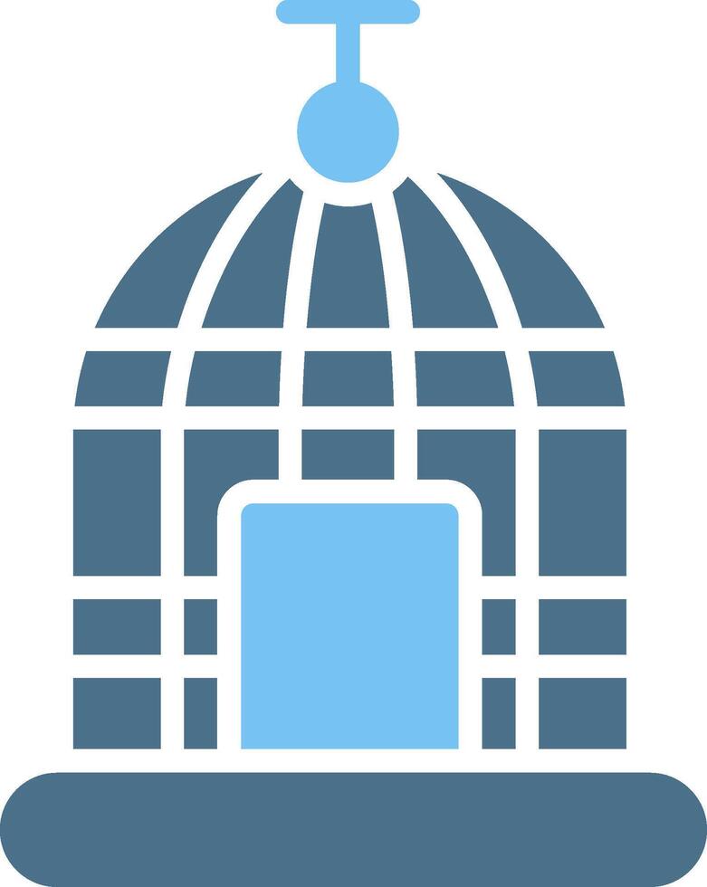 Cage Glyph Two Color Icon Design vector