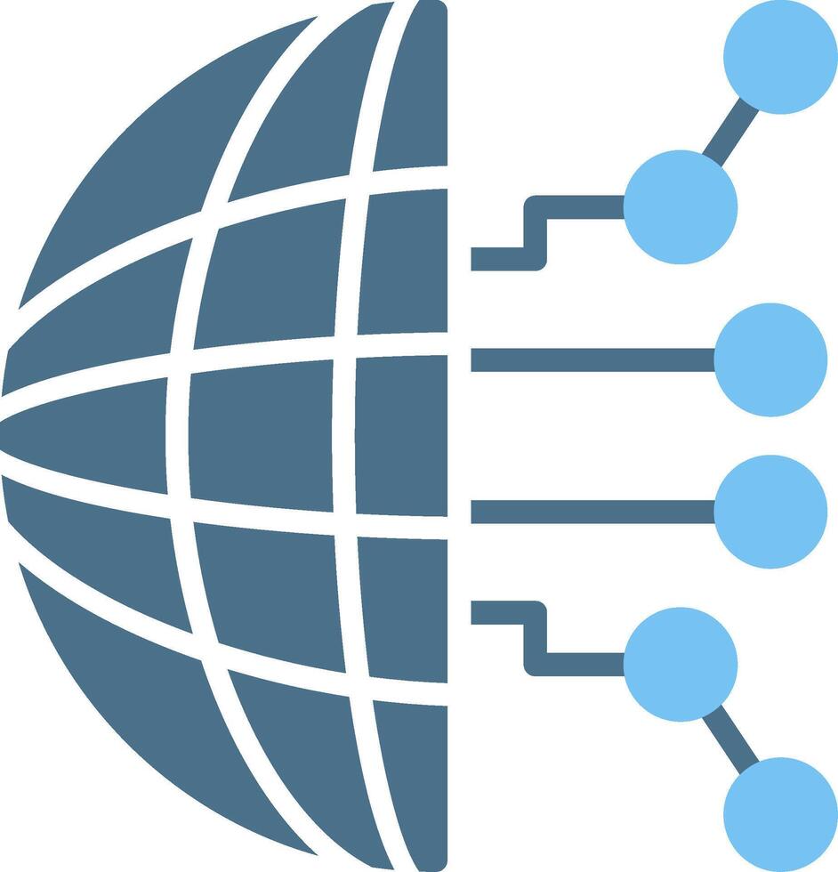 Globalization Glyph Two Color Icon Design vector
