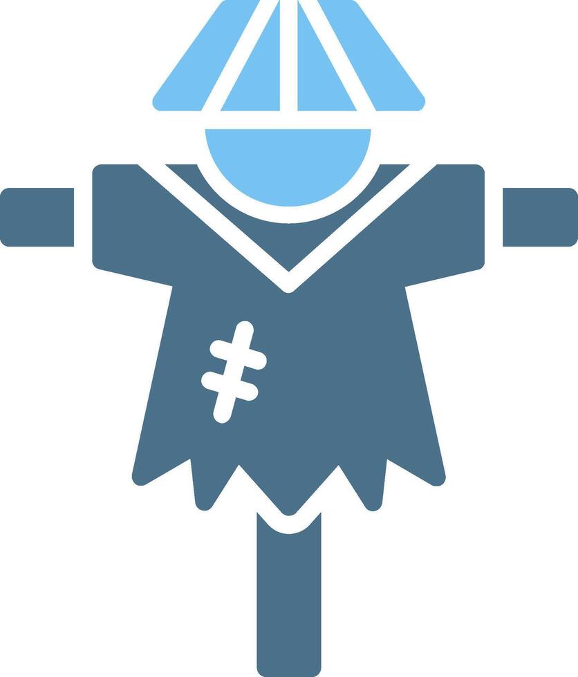 Scarecrow Glyph Two Color Icon Design vector