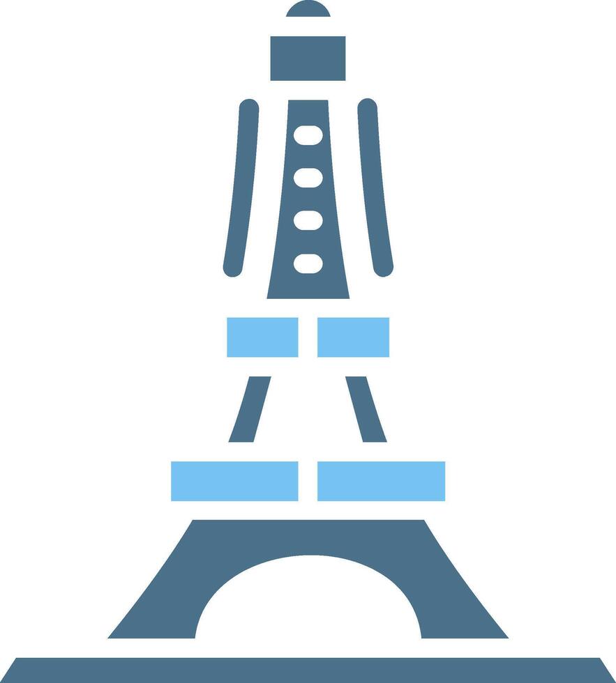 Eiffel Tower Glyph Two Color Icon Design vector