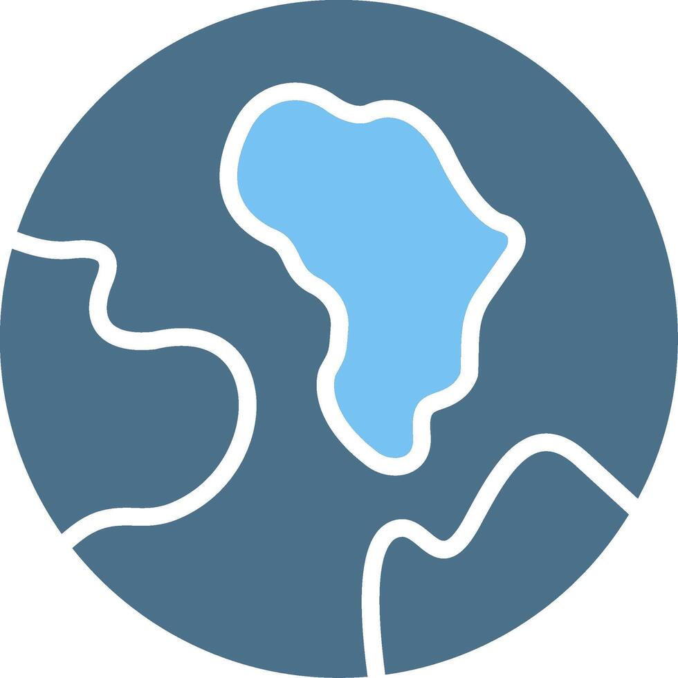 Planet Earth Glyph Two Color Icon Design vector