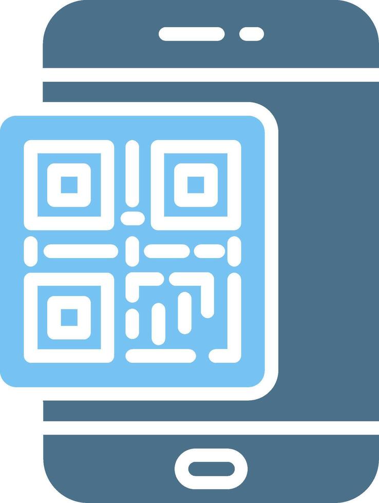 Qr Code Glyph Two Color Icon Design vector