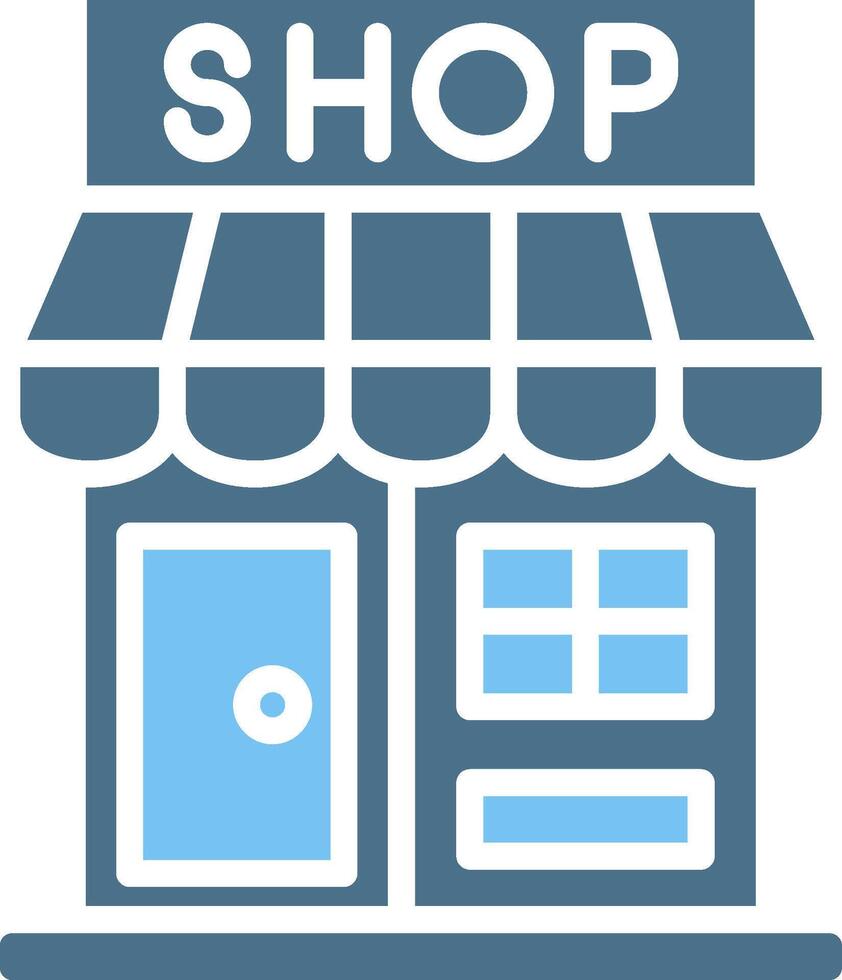 Shop Glyph Two Color Icon Design vector