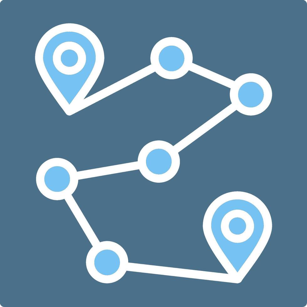 Route Glyph Two Color Icon Design vector