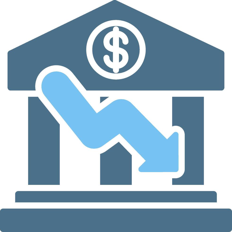 Bankruptcy Glyph Two Color Icon Design vector