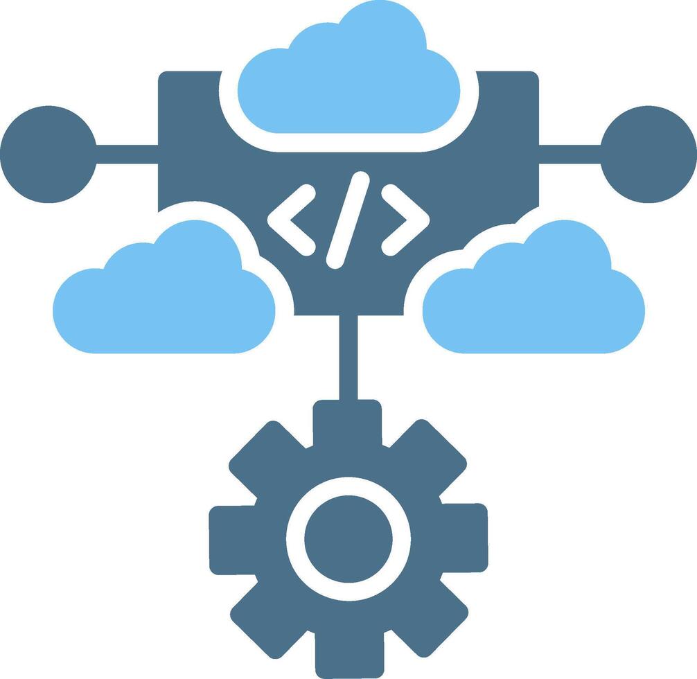 Algorithm Glyph Two Color Icon Design vector