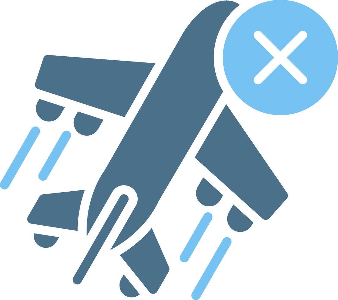 Cancelled Glyph Two Color Icon Design vector
