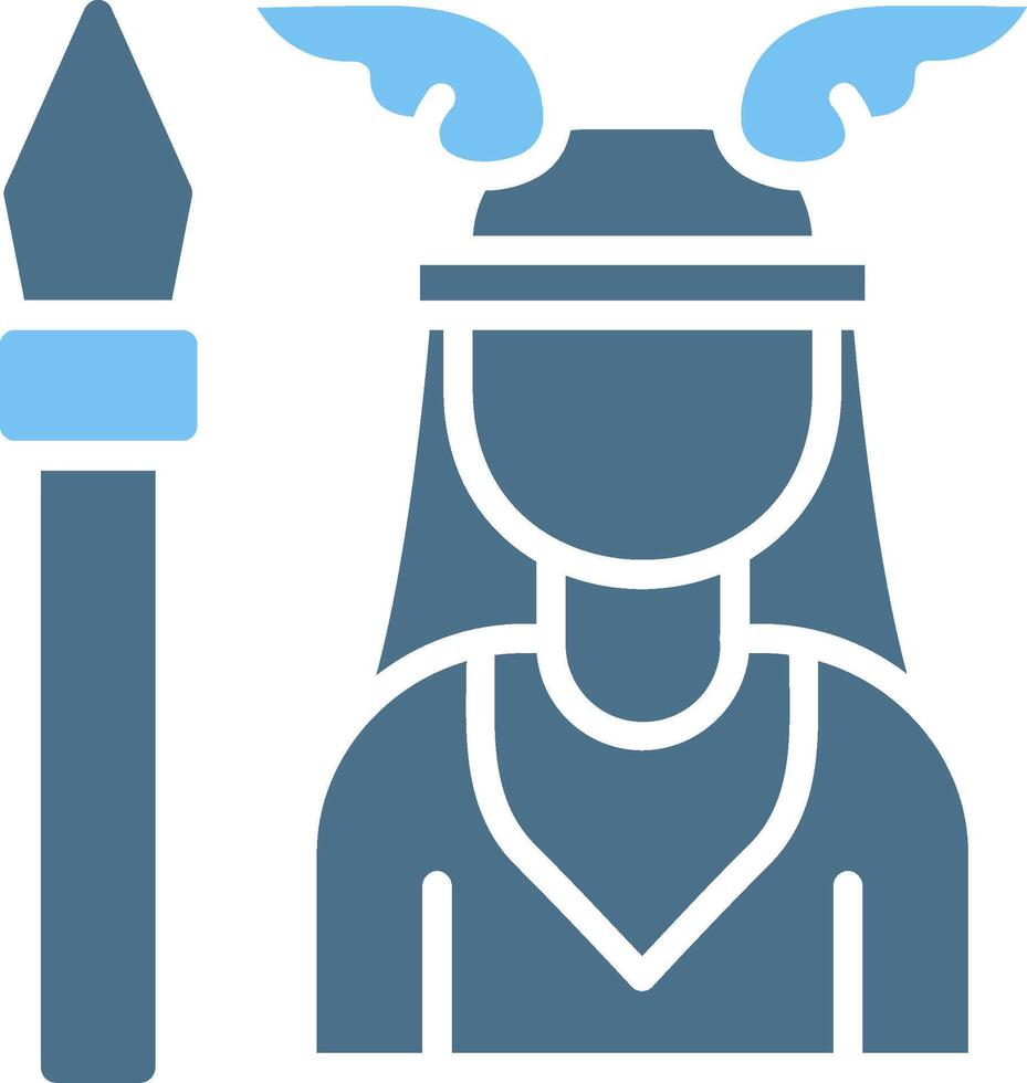 Athena Glyph Two Color Icon Design vector