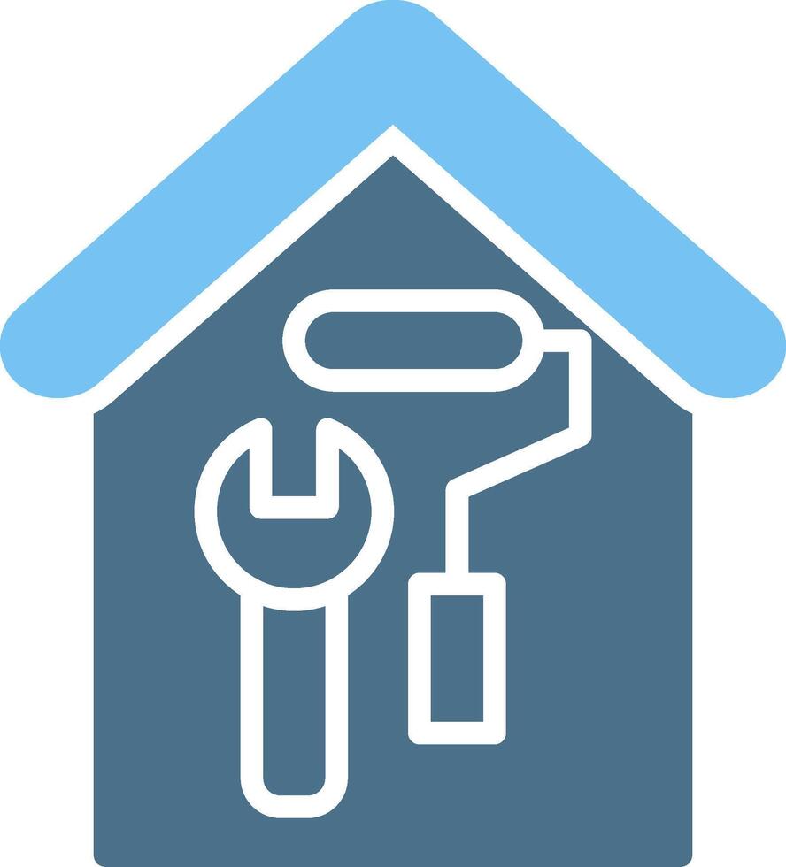 Home Renovation Glyph Two Color Icon Design vector