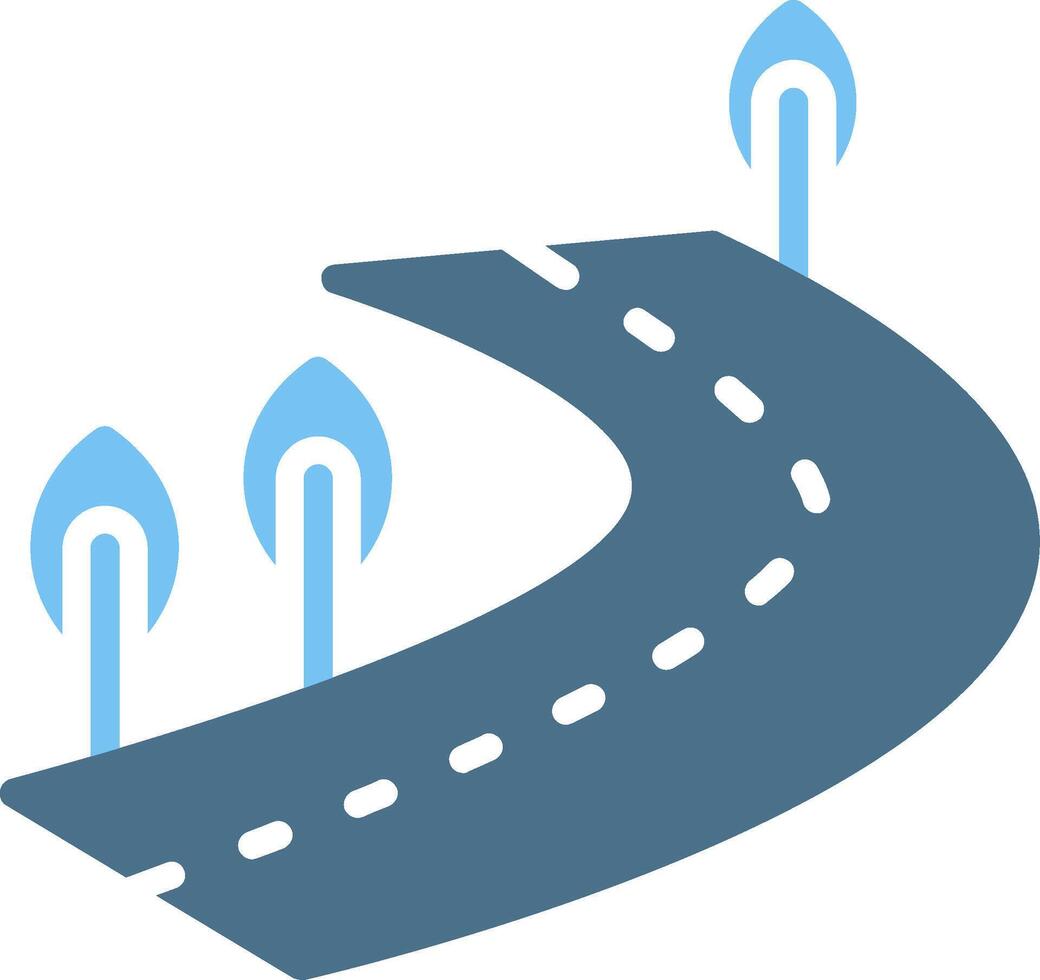 Lane Glyph Two Color Icon Design vector